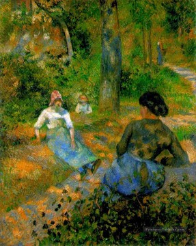 paysans au repos 1881 Camille Pissarro Peinture à l'huile